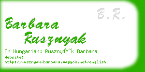 barbara rusznyak business card